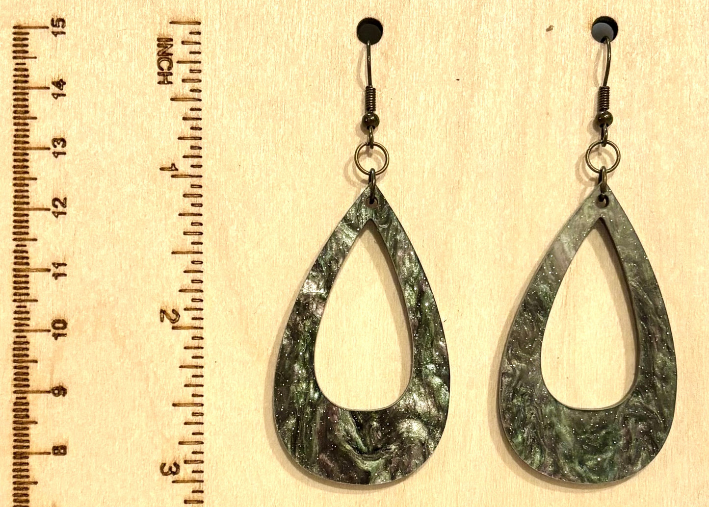 Mini Teardrop Earrings, Acrylic Deep Galaxy