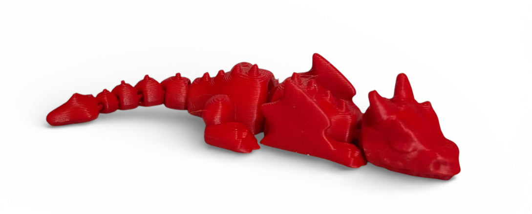 3D printed 4" Lazy Dragon Red