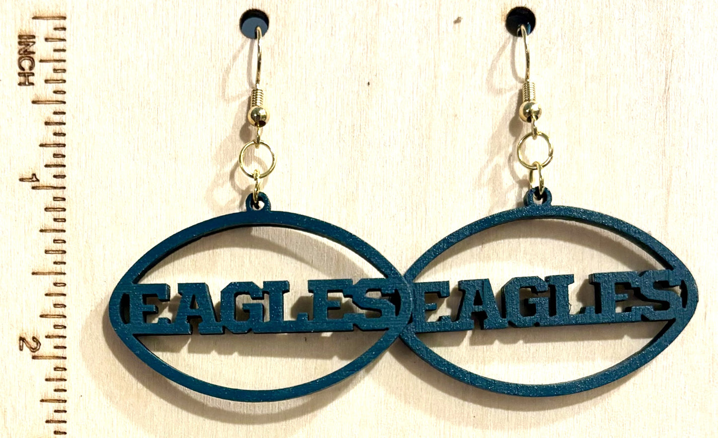 Eagles Wood Earrings, Turquoise