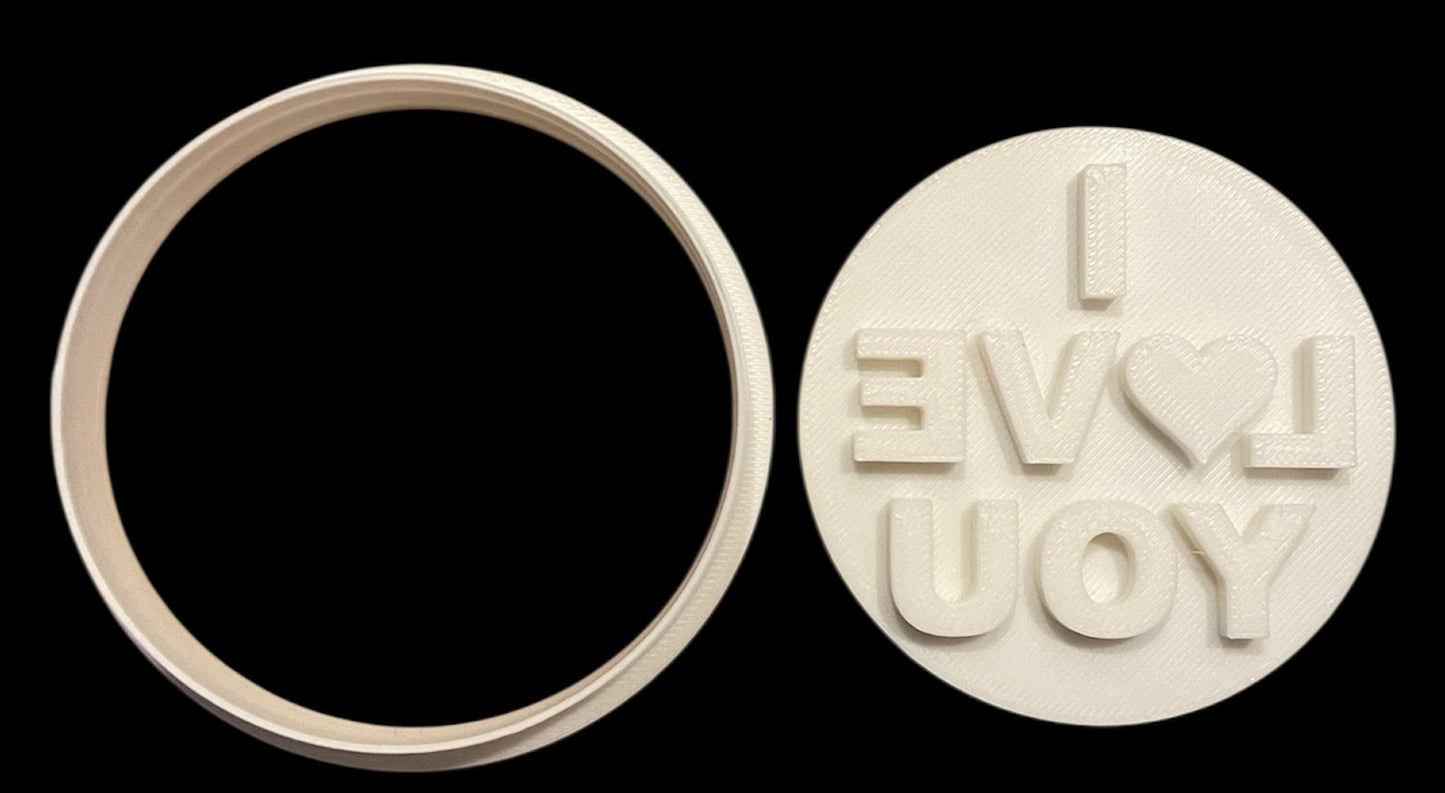 3D printed Cookie Cutter - 3.1" Round LOVE