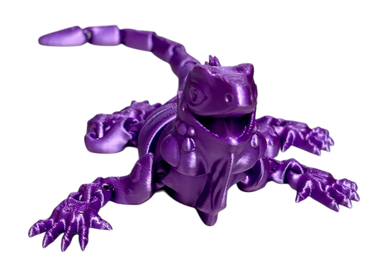 3D Printed - 8" Iguana - Purple Silk