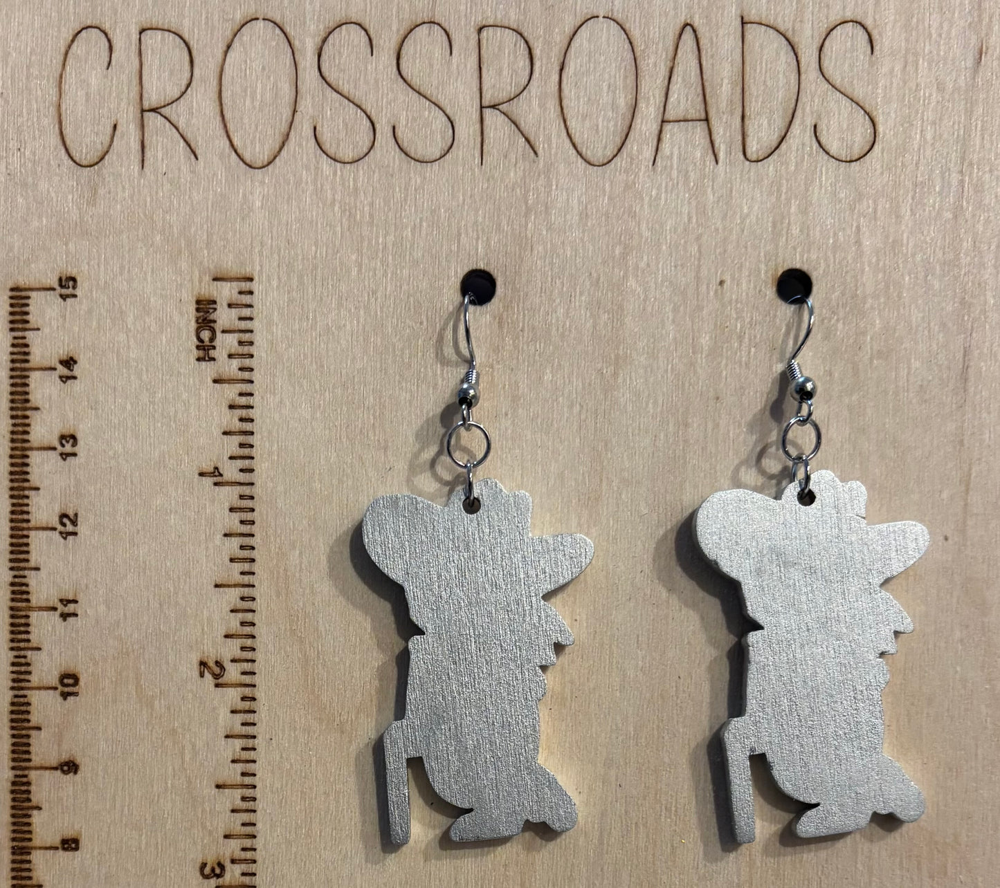 Colonel Reb Wood Earrings, Aluminum