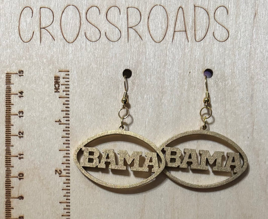 Wood Earrings - BAMA - Gold