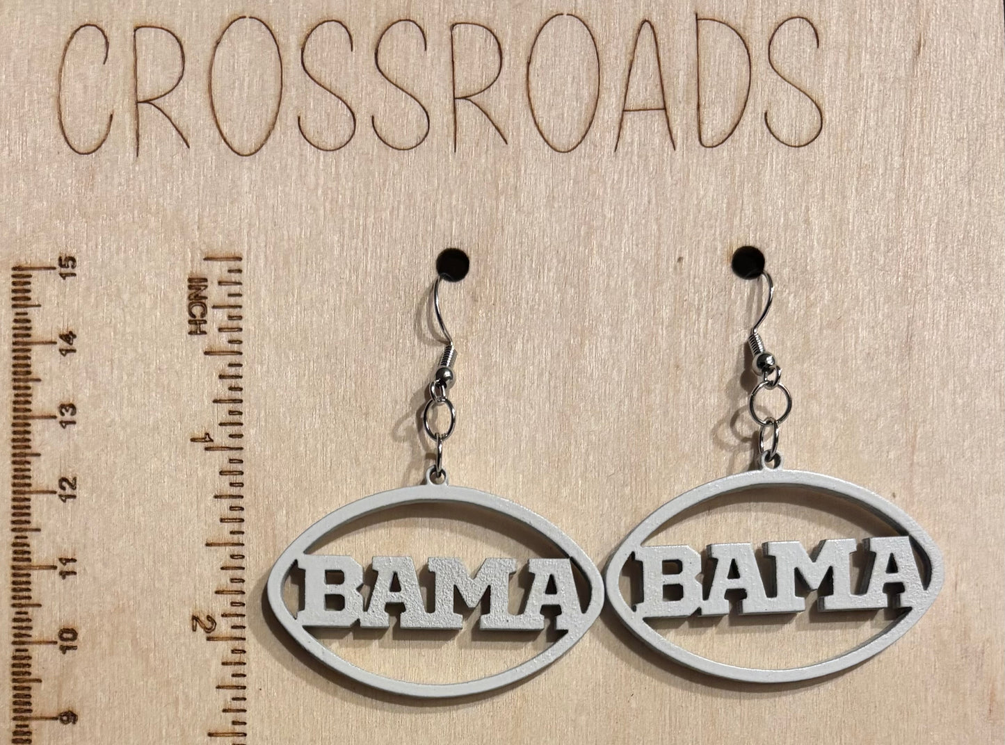 Wood Earrings - BAMA - WHITE