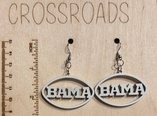 Wood Earrings - BAMA - WHITE