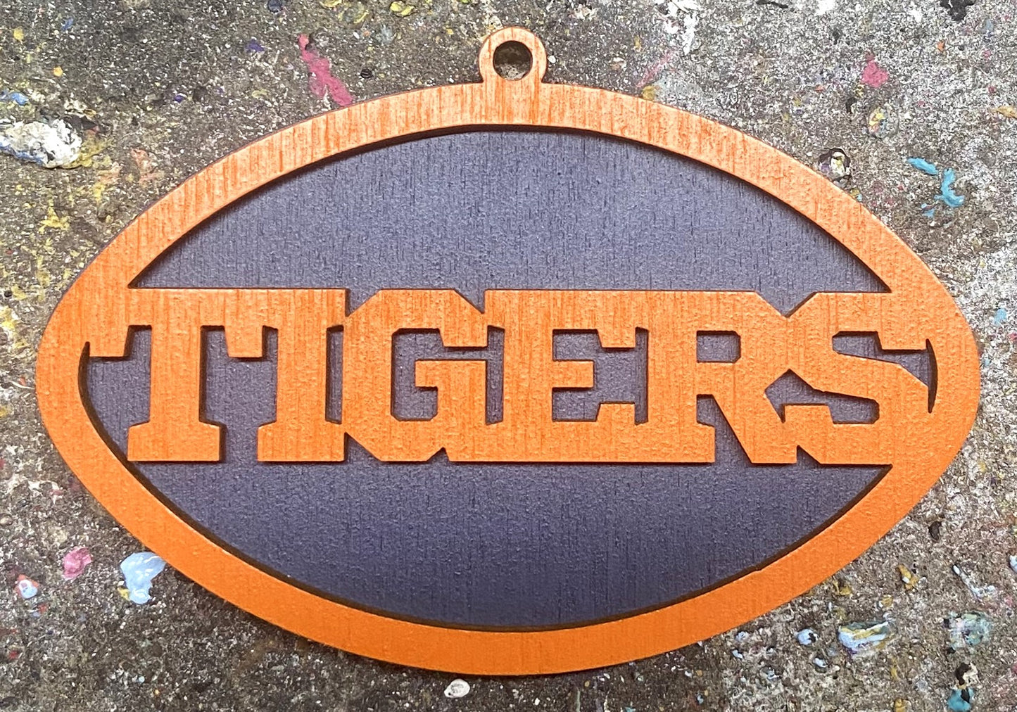 Tigers Ornament - Orange over Navy
