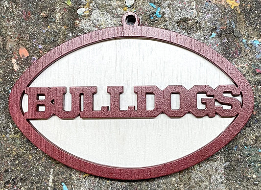 Bulldogs Ornament - Maroon over White