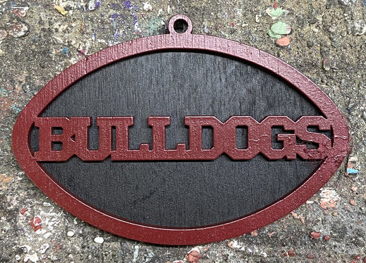 Bulldogs Ornament - Maroon over Black