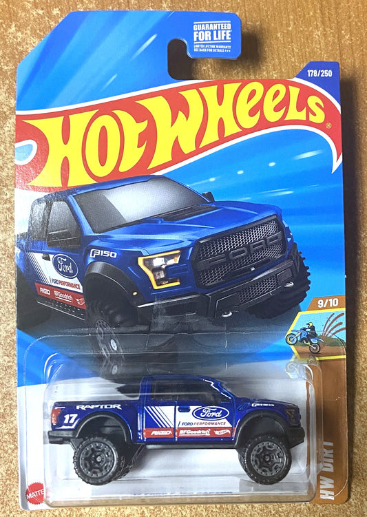 2025 Hot Wheels #178 17 Ford F-150 Raptor BLUE