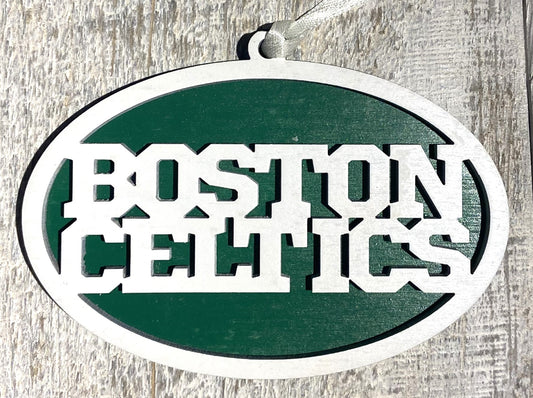 Celtics Ornament - White over Green