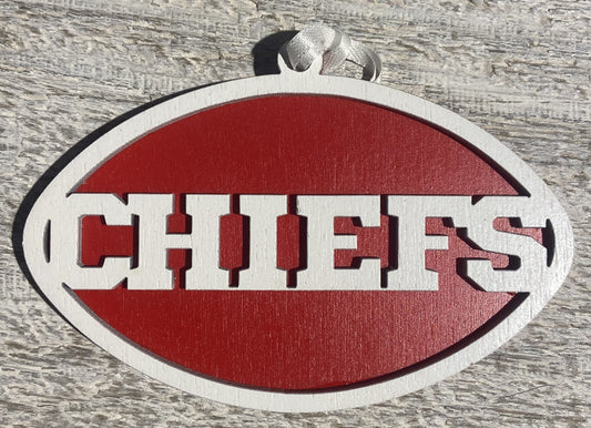 Chiefs Ornament - White over Red