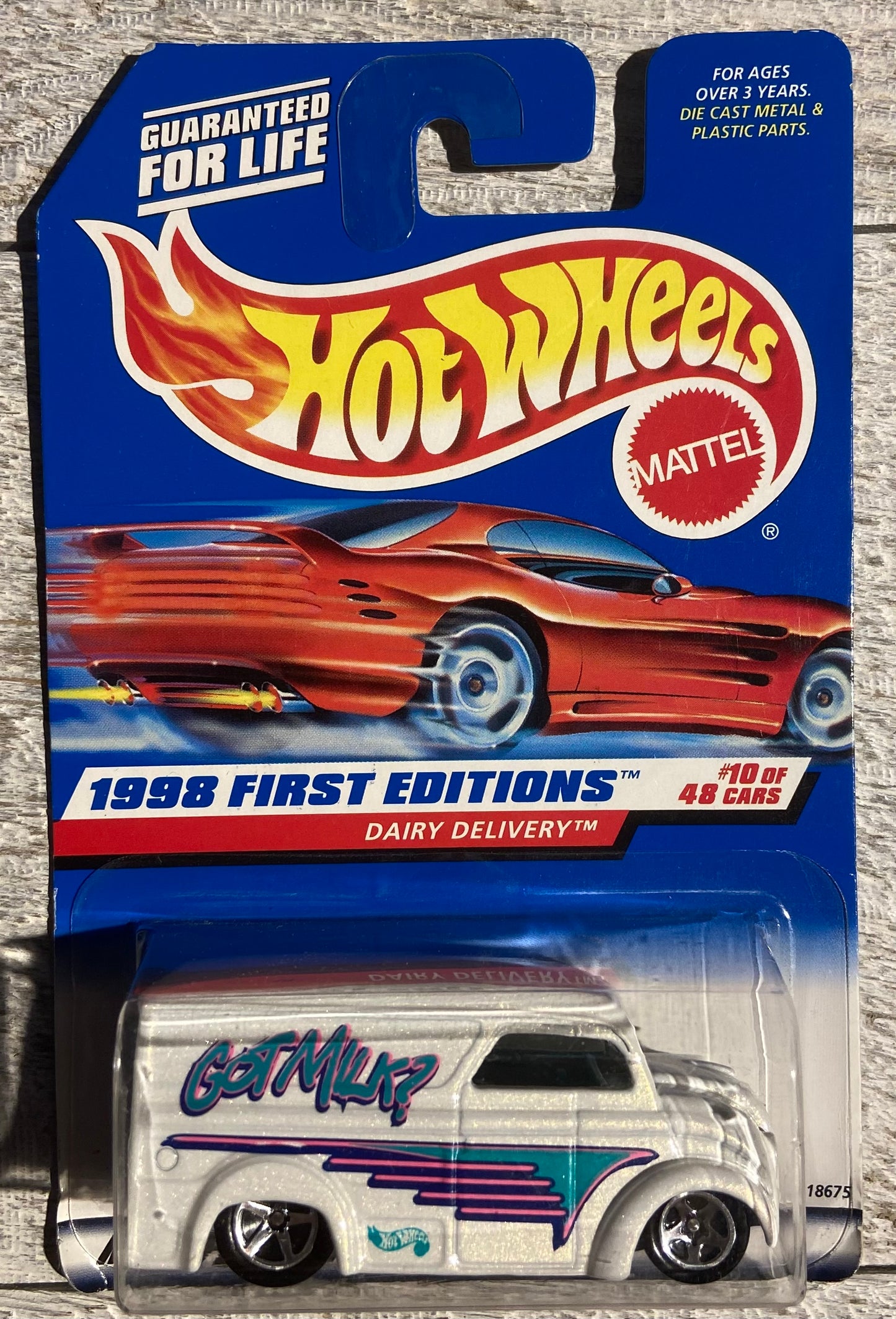 1998 Hot Wheels First Editions #10 Dairy Delivery RED CARD