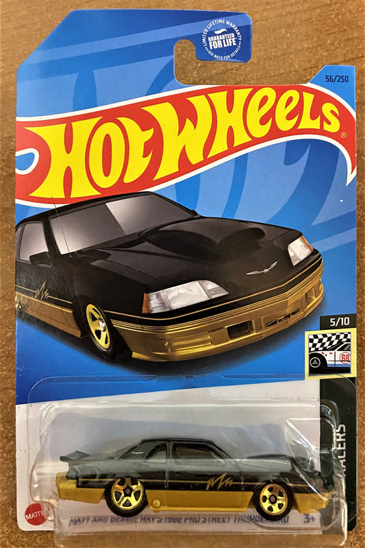 2023 Hot Wheels #56 Matt and Debbie Hays 1988 Pro Street Thunderbird BLACK