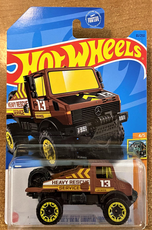 2023 Hot Wheels #61 Mercedes Benz Unimog 1300 BROWN