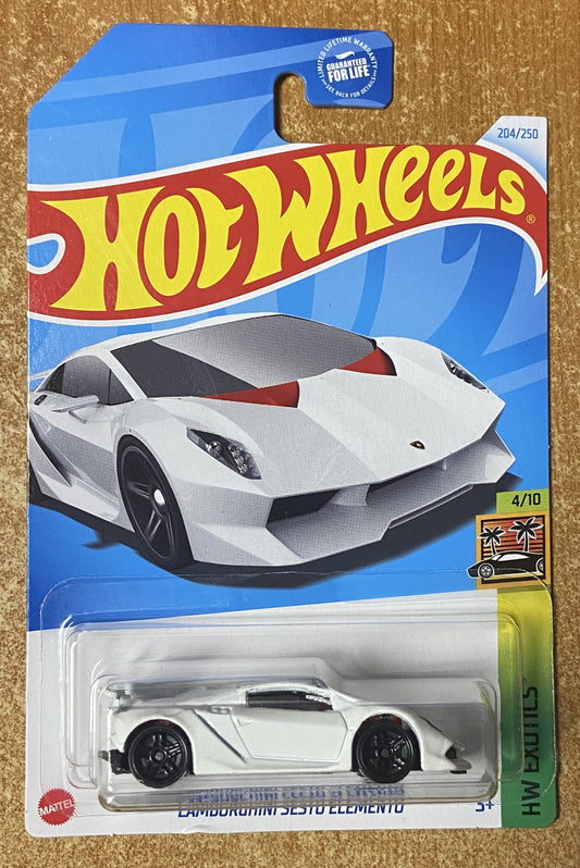 2024 Hot Wheels #204 Lamborghini Sesto Elemento WHITE