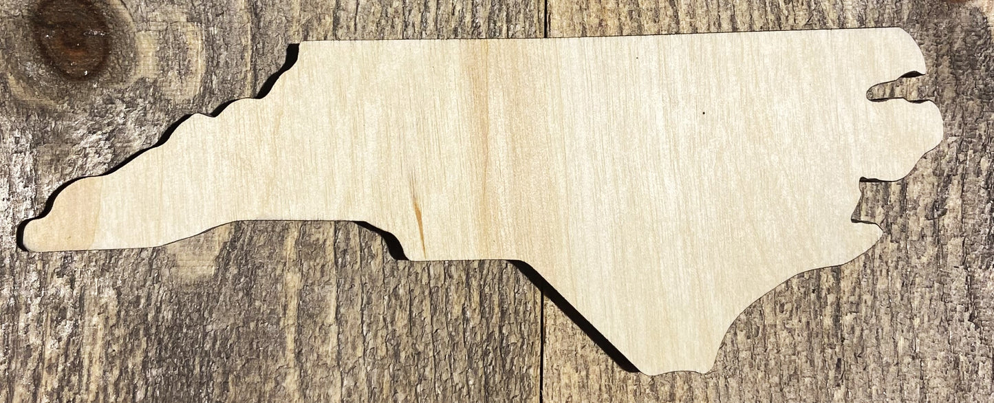 North Carolina Shape - Unfinished 1/8" Plywood - S215