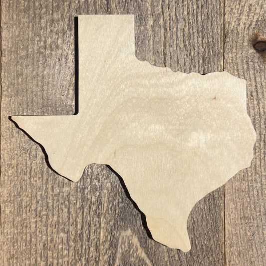 Texas Shape - Unfinished 1/8" Plywood - S218
