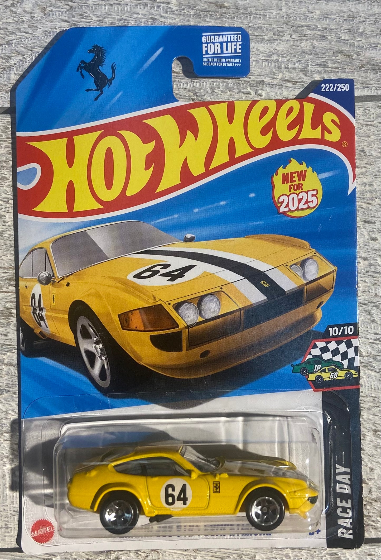 2025 Hot Wheels #222 Ferrari 365GTB4 Compitizone YELLOW
