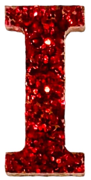 Red Glitter Acrylic Letter - 3" Tall - Font #01