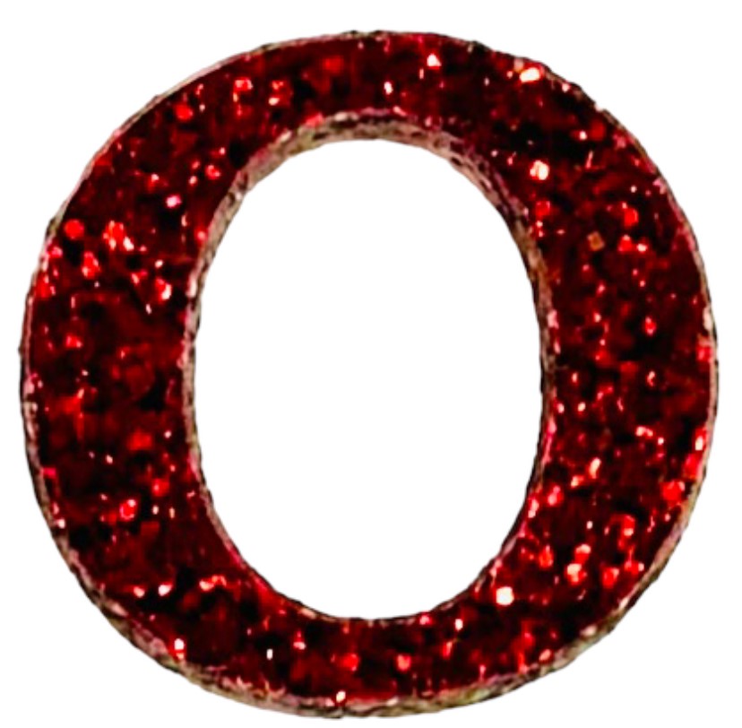 Red Glitter Acrylic Letter - 3" Tall - Font #01