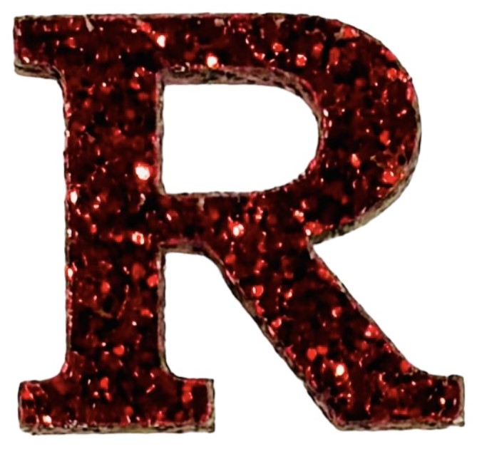 Red Glitter Acrylic Letter - 3" Tall - Font #01