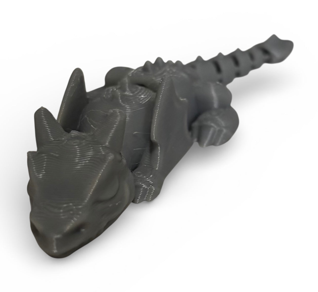 3D printed 4" Lazy Dragon, Dark Gray