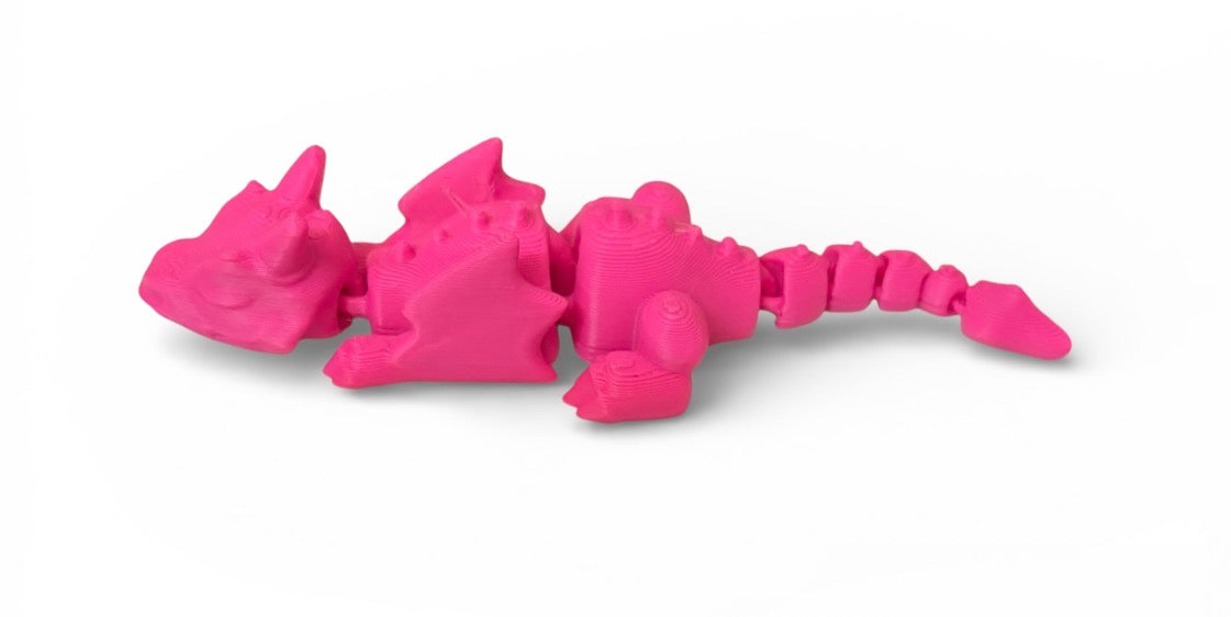 3D printed 4" Lazy Dragon, Magenta