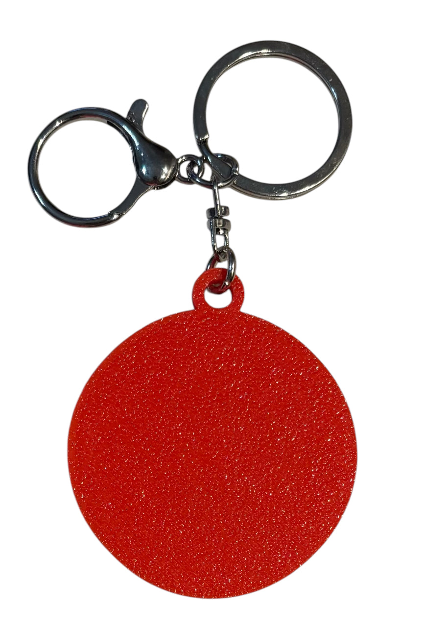 No Excuse For Animal Abuse Keychain - White over Red