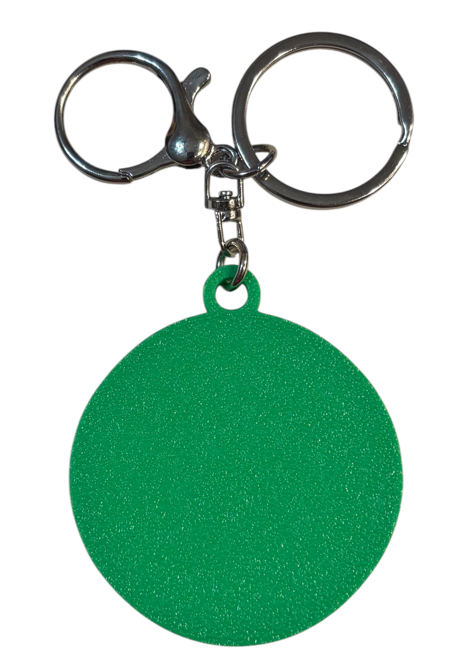 3D Printed Keychain - No Excuse for Animal Abuse - White over Green