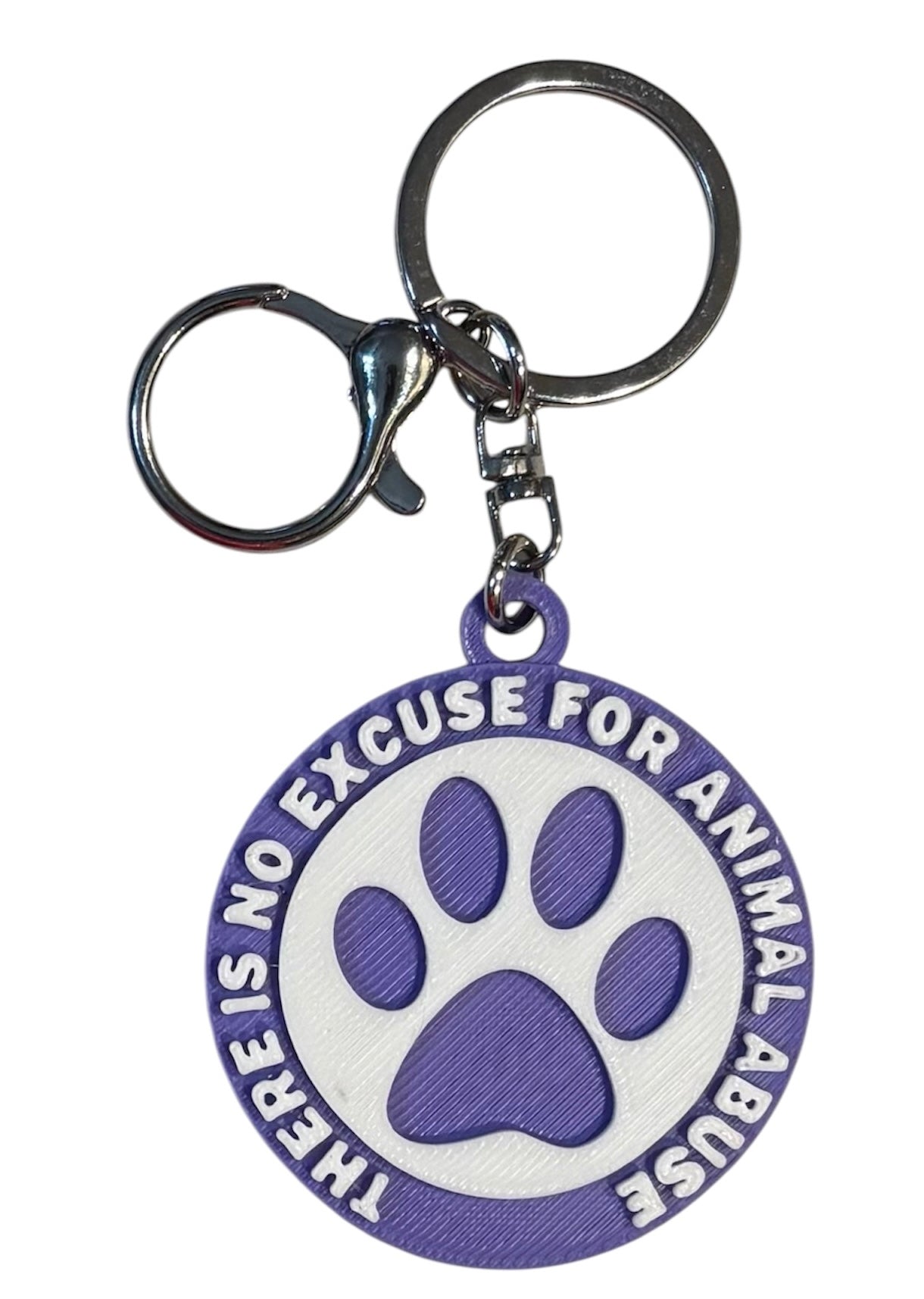 No Excuse For Animal Abuse Keychain