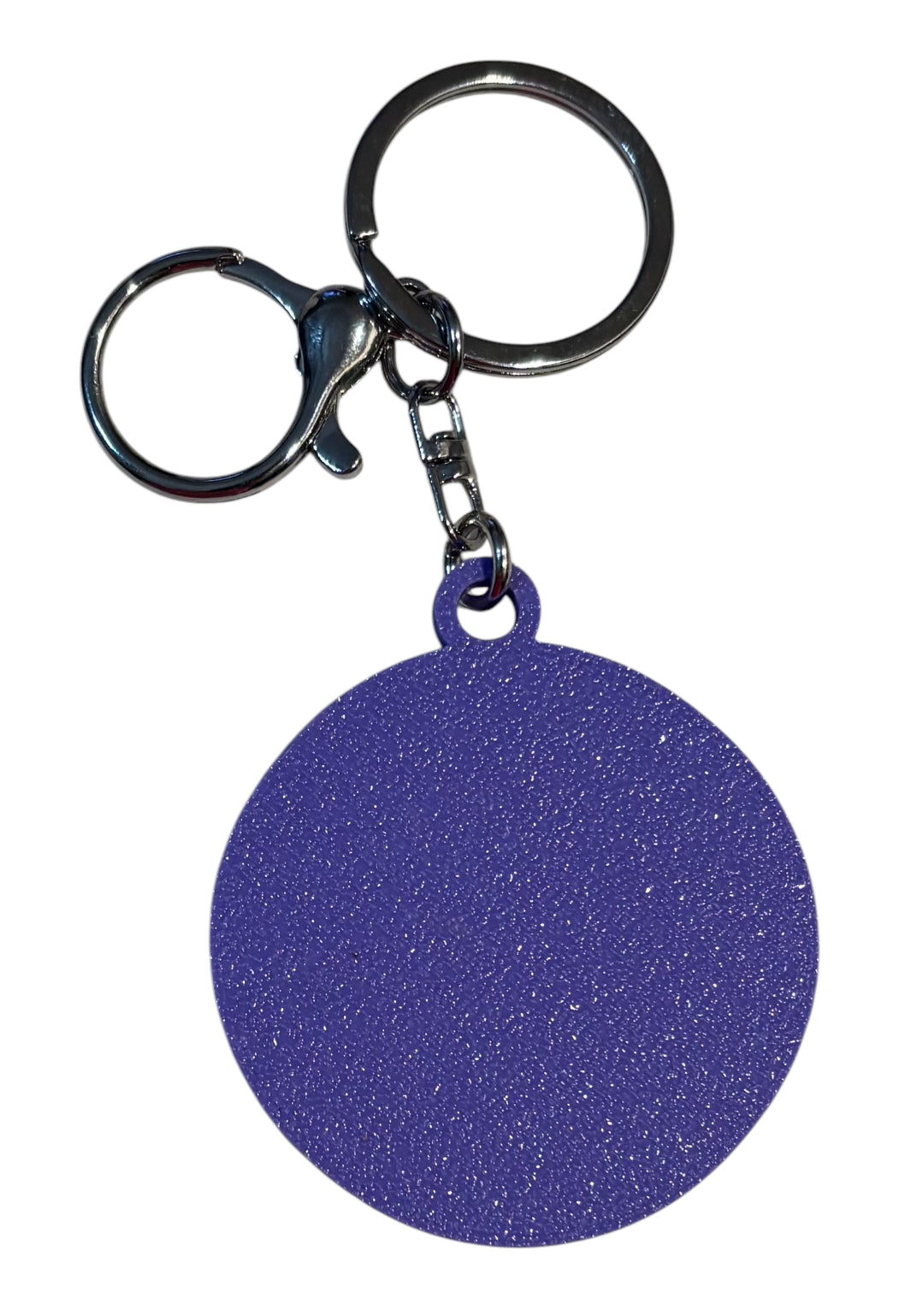 3D Printed Keychain - No Excuse for Animal Abuse - White over Purple