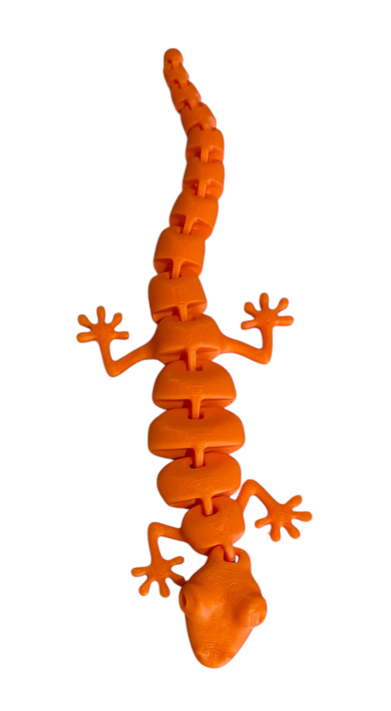 7" Articulated Lizard - Orange