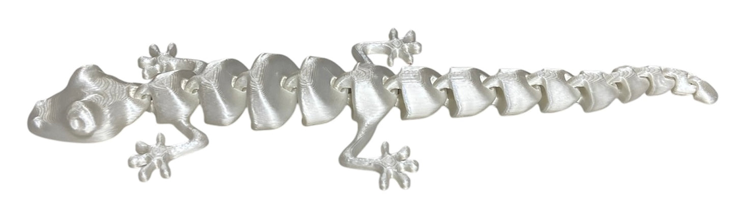 7" Articulated Lizard - White Silk