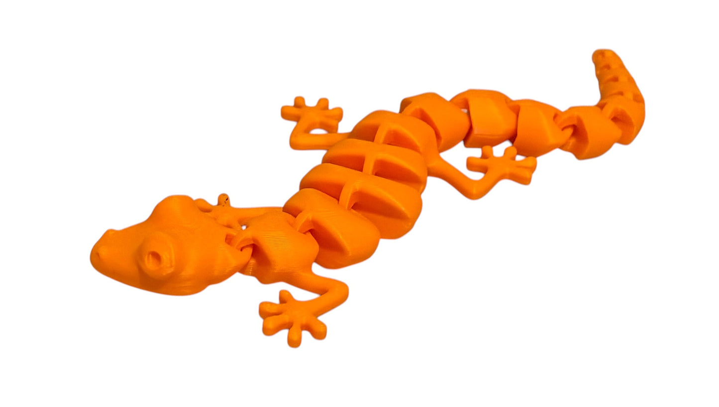 7" Articulated Lizard - Pumpkin Orange