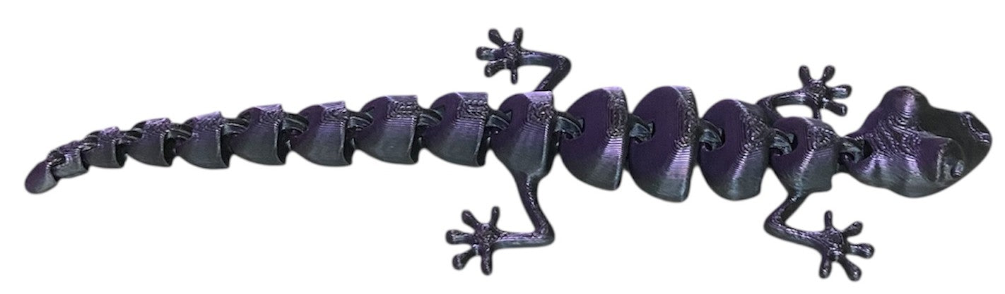 7" Articulated Lizard - Purple/Black