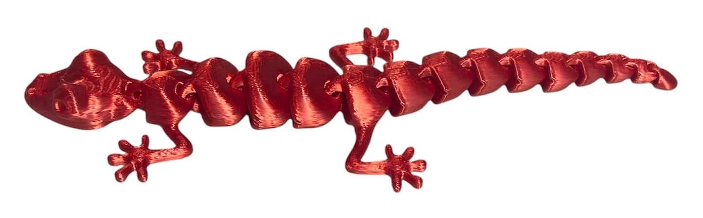 7" Articulated Lizard - CANDY RED