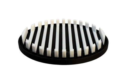 4-1/4" Diameter Ridge Coasters - White over Black
