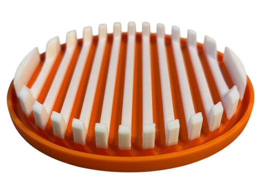 4-1/4" Diameter Ridge Coasters - White over Orange