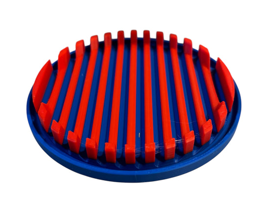 4-1/4" Diameter Ridge Coasters - Red over Blue