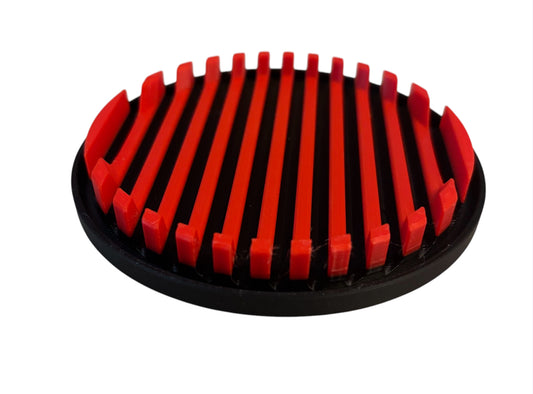 4-1/4" Diameter Ridge Coasters - Red over Black