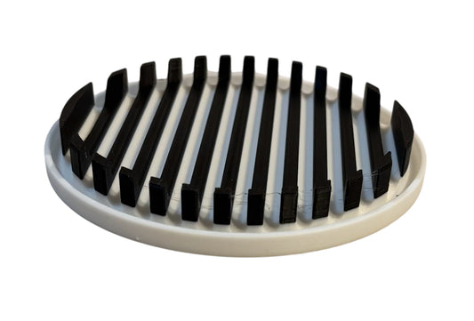 4-1/4" Diameter Ridge Coasters - Black over White