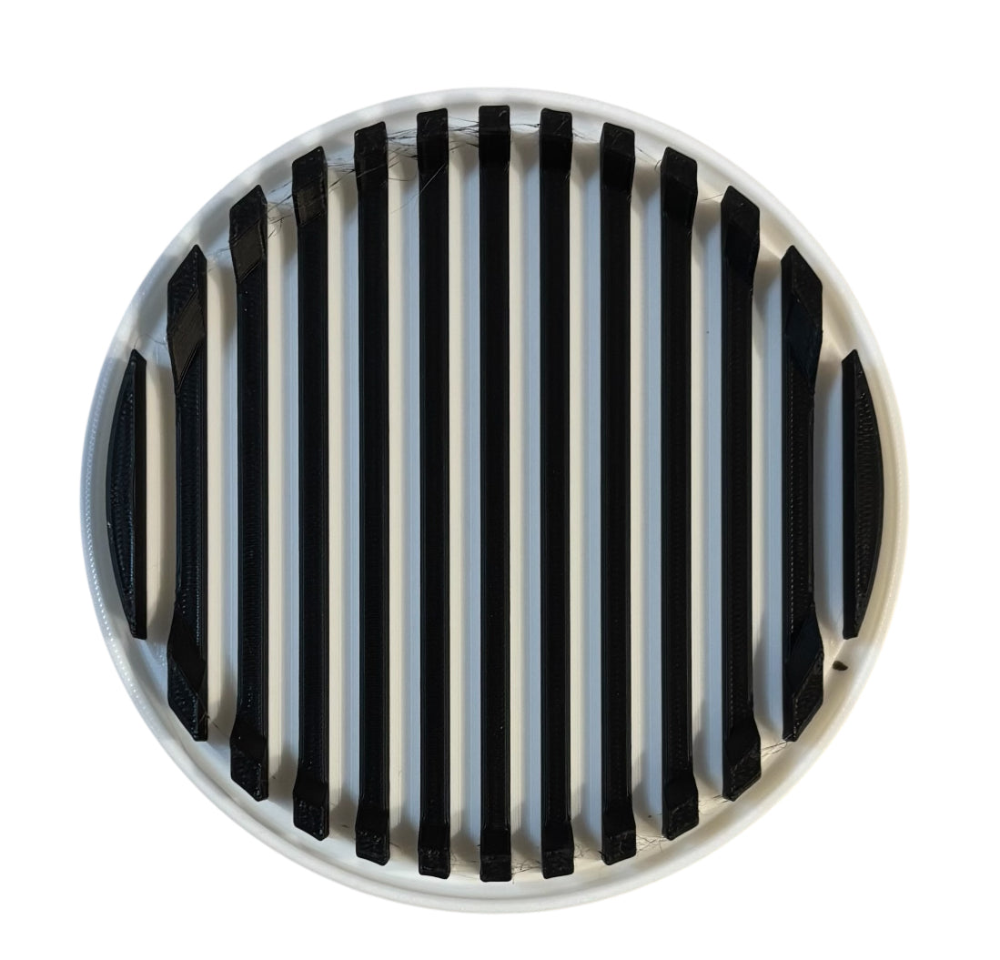 4-1/4" Diameter Ridge Coasters - Black over White