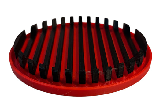 4-1/4" Diameter Ridge Coasters - Black over Red