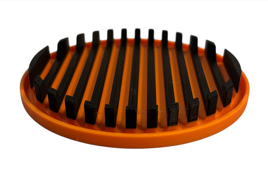 4-1/4" Diameter Ridge Coasters - Black over Orange