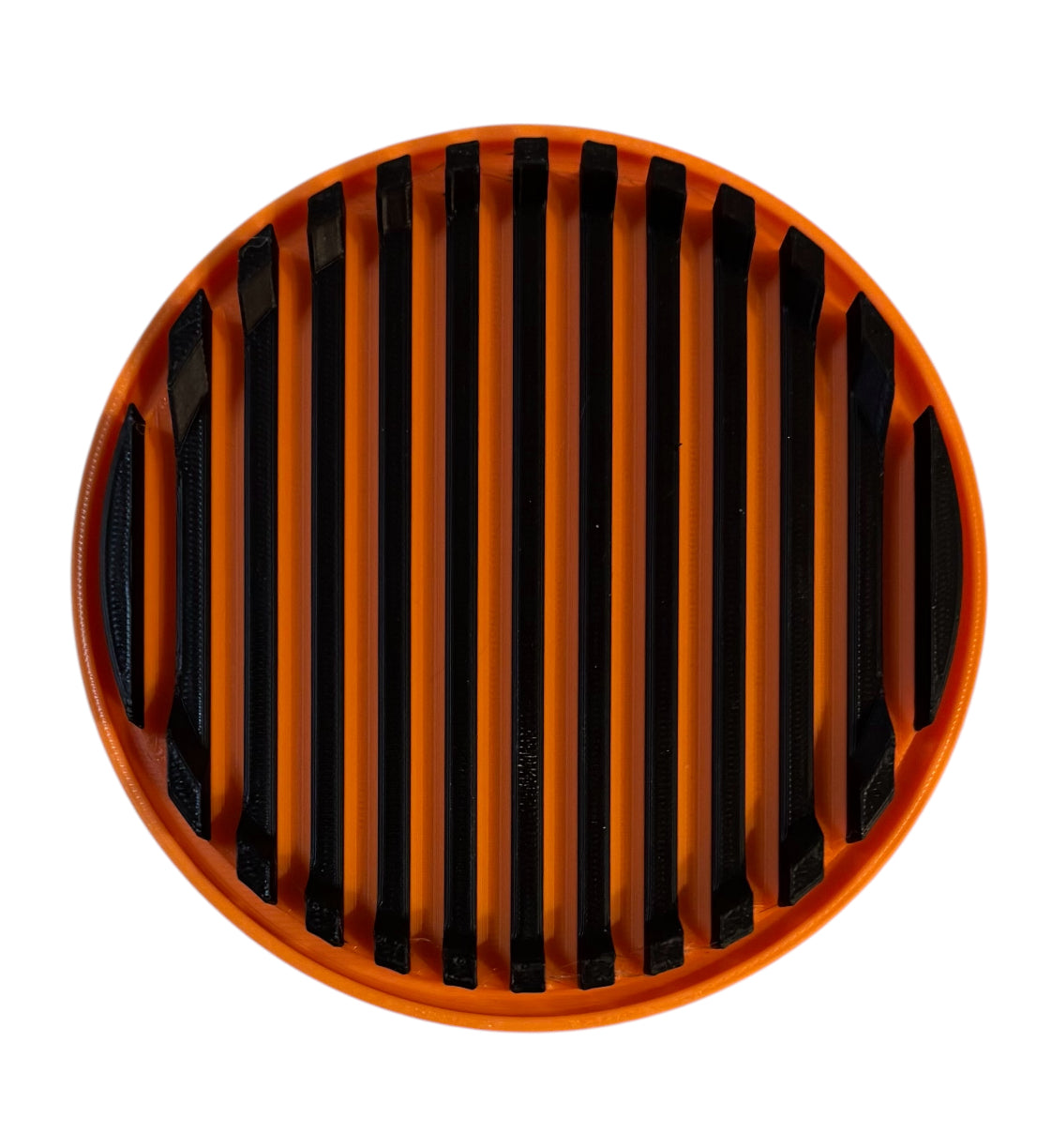 4-1/4" Diameter Ridge Coasters - Black over Orange