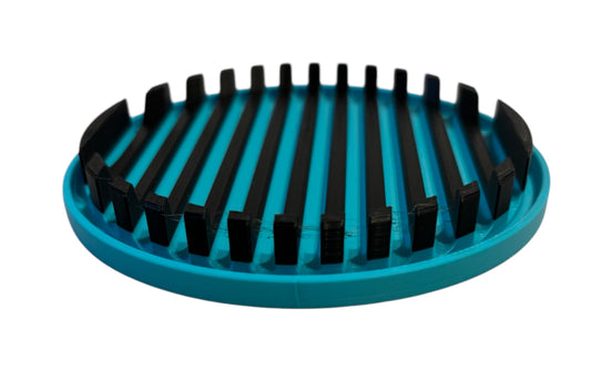 4-1/4" Diameter Ridge Coasters - Black over Turquoise