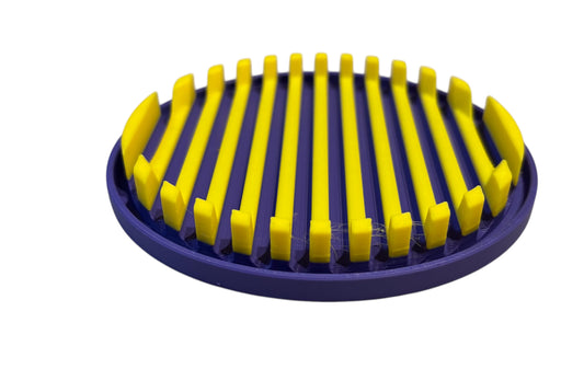 4-1/4" Diameter Ridge Coasters - Yellow over Purple