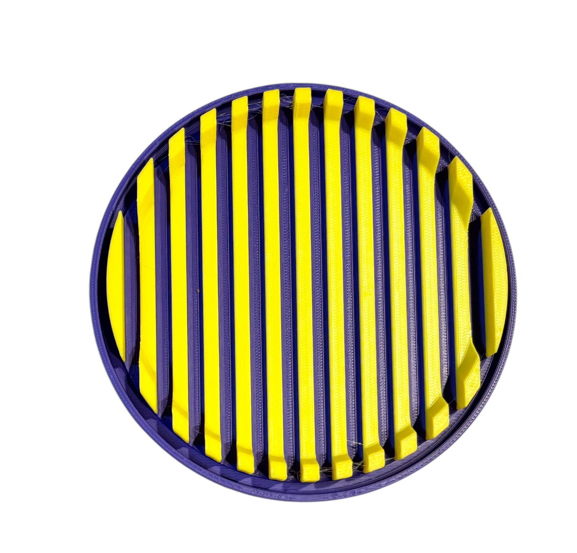 4-1/4" Diameter Ridge Coasters - Yellow over Purple