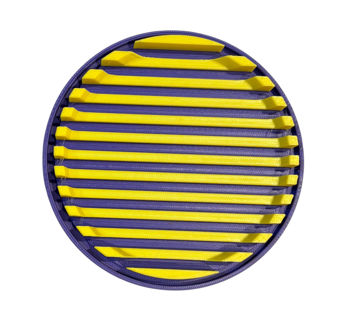 4-1/4" Diameter Ridge Coasters - Yellow over Purple