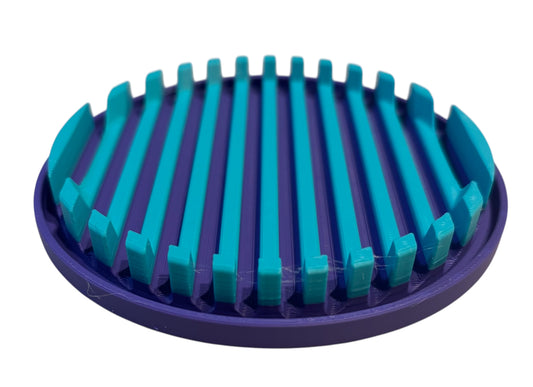4-1/4" Diameter Ridge Coasters - Turquoise over Purple